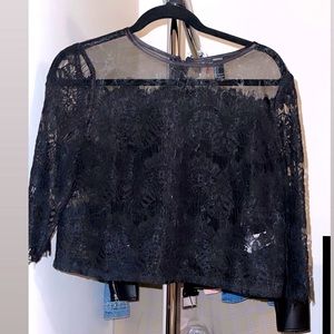 Forever21 sheer/lace thick material top